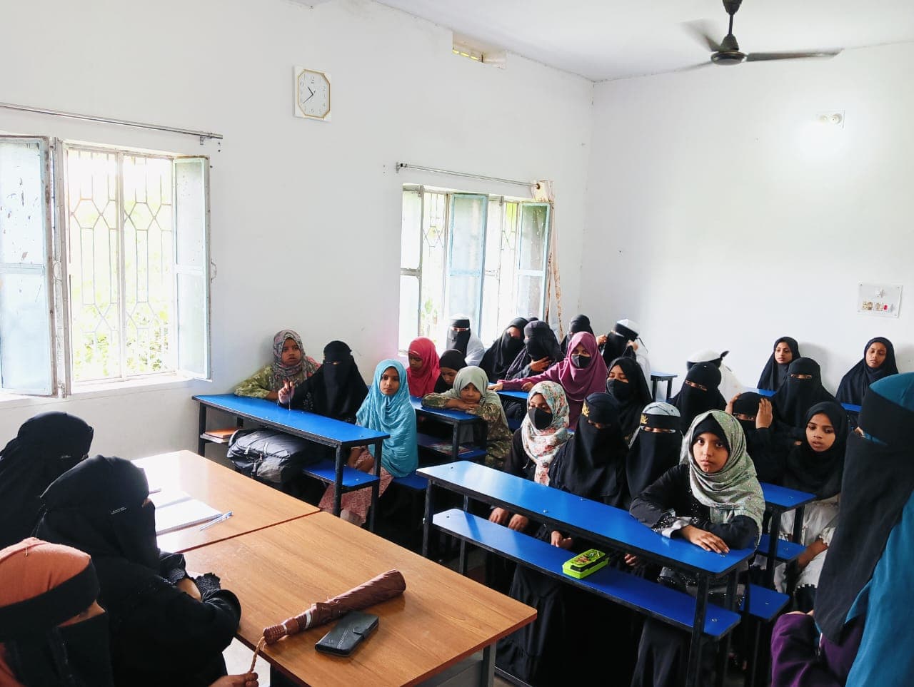 A class at their desks
